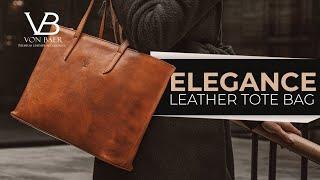 Elegance Premium Leather Tote Bag, Women's Bag For Work By Von Baer Overview