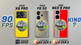 POCO X6 Pro vs POCO F6 vs IQOO Neo 9 Pro Pubg Test - Best Gaming Phone Under 30000 ?