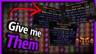 Crafting 125 Caster Amulets, Going for Mega Godly!!!! - Diablo 2 Resurrected