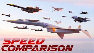 SPEED COMPARISON 3D | Fastest Manned Aircraft [4K] ️