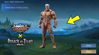 THANK YOU MOONTON, ATTACK ON TITAN x MLBB COLLAB IS HERE !! CHOU?