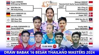 Draw & Jadwal Babak 16 Besar Thailand Masters 2024 Hari Ini Pukul 13:00 WIB #thailandmasters2024