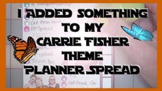 Added small embellishments to my Carrie Fisher Kate Spade Planner Spread (Star Wars slant)