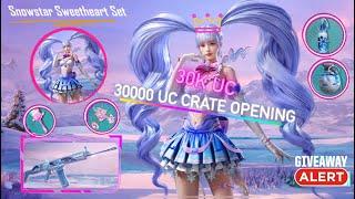 SNOWSTAR SWEETHEART CRATEOPENING 🫨30K UC  GLACIER SCAR-L FANTASTICAL REALM  BGMI  GIVEAWAY LUCKY