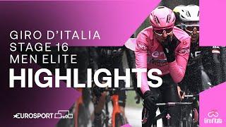 FREEZING WEATHER CAUSES CHAOS  | Giro D'Italia Stage 16 Race Highlights | Eurosport Cycling