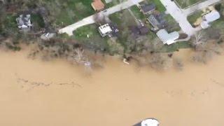 SKYFIRST | WKYT's Don Evans flies over flooding in Frankfort