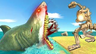 Megalodon Monster Attack Brachiosaurus vs Giganotosaurus Mosasaurus Megalodon