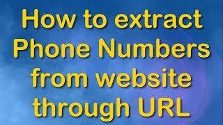  How to Extract Phone Numbers From Websites? 