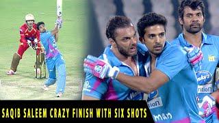 Saqib Saleem Crazy Finish With Six Shots in Last Over for Mumbai Heroes against Telugu Warriors.