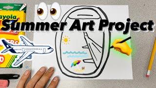 How to Airplane Window EASY - Summer Art Project for Kids #howtodraw #mrschuettesart