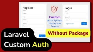 Laravel Custom Login and Registration Step by Step | Login, Register and Logout process in HINDI