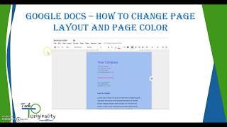 Learn how you can change Page Layout and Background color in Google Docs