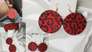 HOW TO MAKE FABRIC EARRING. DIY Ankara Wax Earring. Make Earrings from Cardboard at home