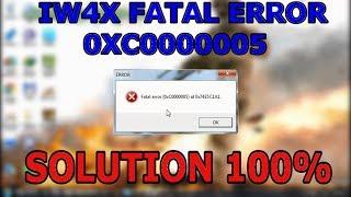 Iw4x mw2 fatal error,minidump error 0xc0000005 solution 100 percent (2019)
