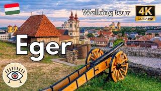 Eger, Hungary [4K] HDR  “Walking Tour” Walk with subtitles!