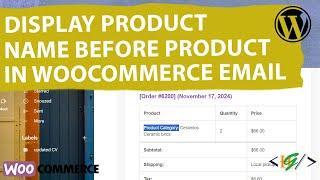 How to Display Product Category Name Before Products Name in WooCommerce Emails in WordPress