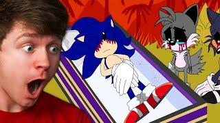 Reacting to SONIC.EXE the FUNERAL! (Sad Story)