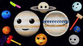 planet size comparison for BABY for kids Planets in the solar system  How many Earths in diameter ar