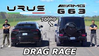 Lamborghini Urus vs 700HP Mercedes-AMG G63 // DRAG & ROLL RACE