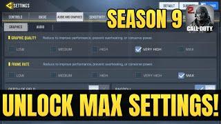 HOW TO UNLOCK MAX FPS AND GRAPHICS IN COD MOBILE | SEASON 9