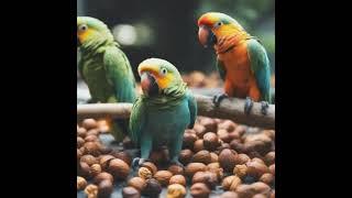 Попугаи жрут орешки