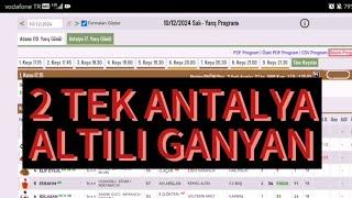 10 Aralık 2024 Salı Antalya at yarışı tahminleri Antalya altılı ganyan tahminleri | Oğulcan Karaca