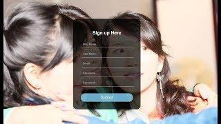 Transparent and responsive sign up form | HTML and CSS