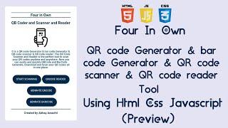 Qrcode,barcode generator,qrcode scanner,reader tool using html css javascript preview ||4 in 1 tools