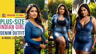 Plus Size Indian Girl in Denim Lookbook | AI model lookbook