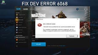 How to FIX DEV ERROR 6068 in Call of Duty Warzone
