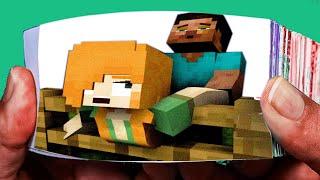 [Flipbook] Steve you gotta help me i'm stuck! Alex and Steve Life // Minecraft Animation