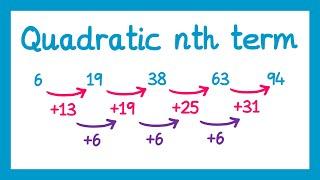 Finding the nth term of a Quadratic Sequence - GCSE Higher Maths