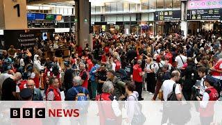 French train network hit by 'malicious' attacks before Olympics ceremony, rail firm says | BBC News