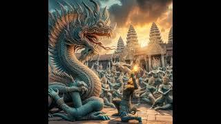 Dragon fights with Garuda in front of Angkor Wat #dragon #garuda #fighter #ai #shortvideo #shorts