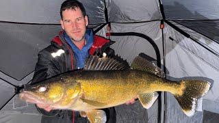 Ice Fishing Walleye Competition-VS-Clayton Schick Outdoors! | Game Of Inches!