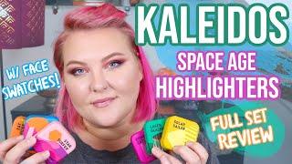 Kaleidos Makeup Space Age Highlighters: Full Set Review + Hand and Face Swatches | Lauren Mae Beauty