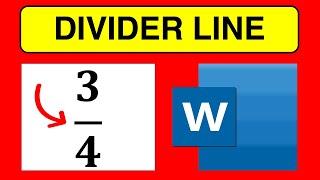 How To Insert Divide Line in Word