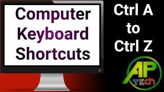 Keyboard Shortcuts | CTRL A | CTRL C | CTRL V | CTRL A to CTRL Z | CTRL Computer Keyboard Short cuts