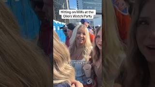 Hitting on Moms at Oilers Watch Party - Full video on my channel #edmontonoilers #nhl #rizz #mom