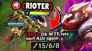 WHEN THE RANK 1 AZIR LANES AGAINST A RIOTER...