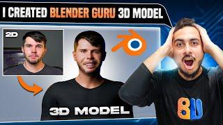 Blender From 2D Image to 3D Model new #blenderustad