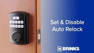 Brinks Electronic Deadbolt -  Set and Disable Auto Relock