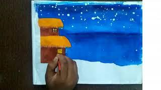 How to draw village scenery#SKS Art Work