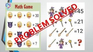 Math logic game/problem | wanda | magic wand and broom | emoji challenge | viral math picture puzzle