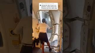 cabin crew closing plane door  #shorts #airhostess #cabincrew #airplane