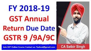 GST Annual Return FY 2018-19 Due dates &  requirements I CA Satbir Singh