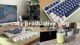  cozy productive vlog | productive days, keyboard unboxing, late night gaming