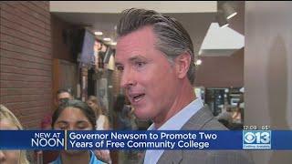 Gov. Newsom Tours Cosumnes River College To Promote Free Community College Initiative