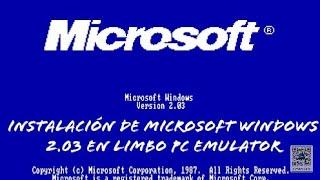 Instalación De Microsoft Windows 2.03 En (Limbo PC Emulator)