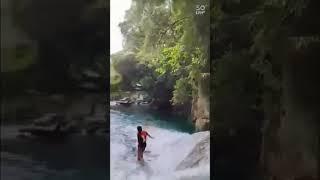 Wow.. amazing enjoy swimming.. #beautiful #nature #waterfall #shortsvideo #viral